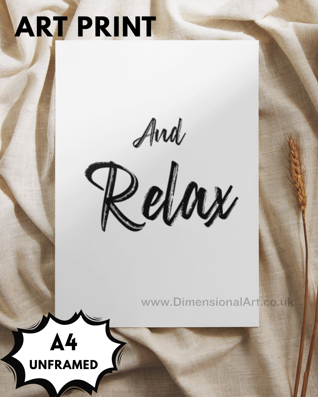 and relax A4 Print