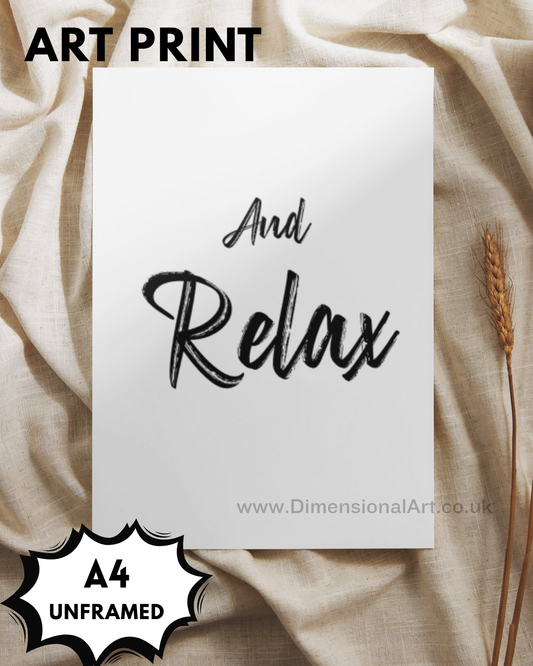 and relax A4 Print