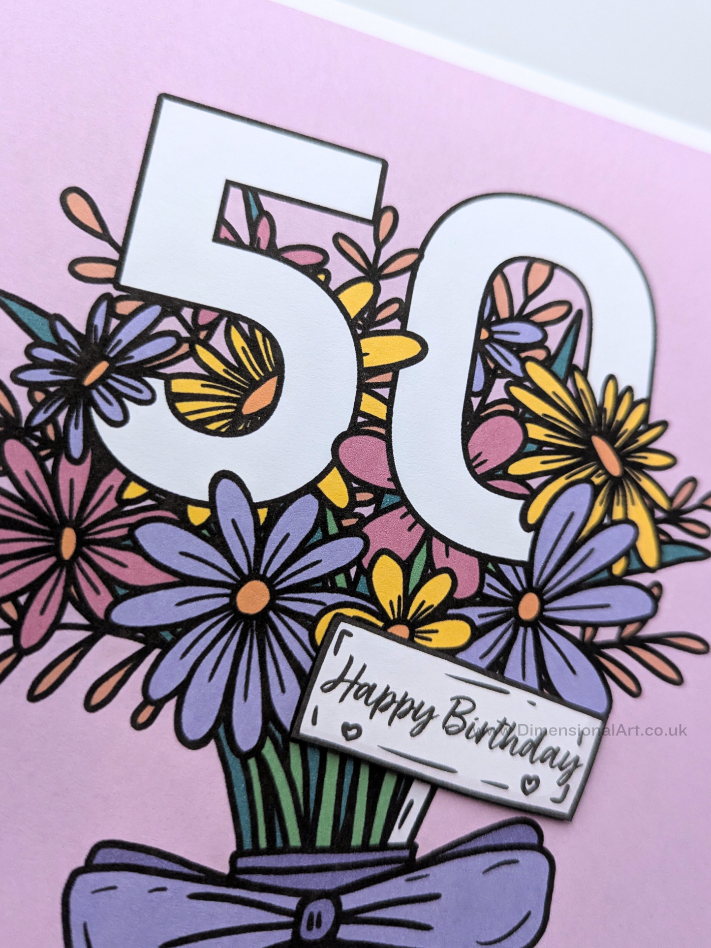 50 Birthday Card - Flowers