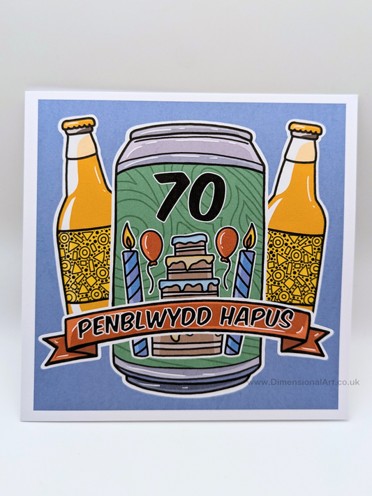 70 Beer Penblwydd Hapus (Birthday Card)