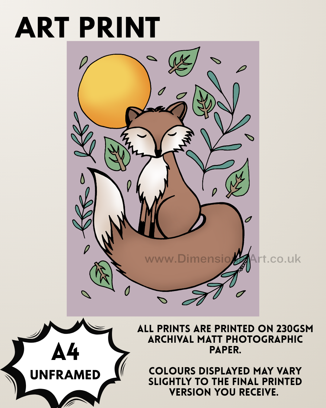 Fox A4 Print