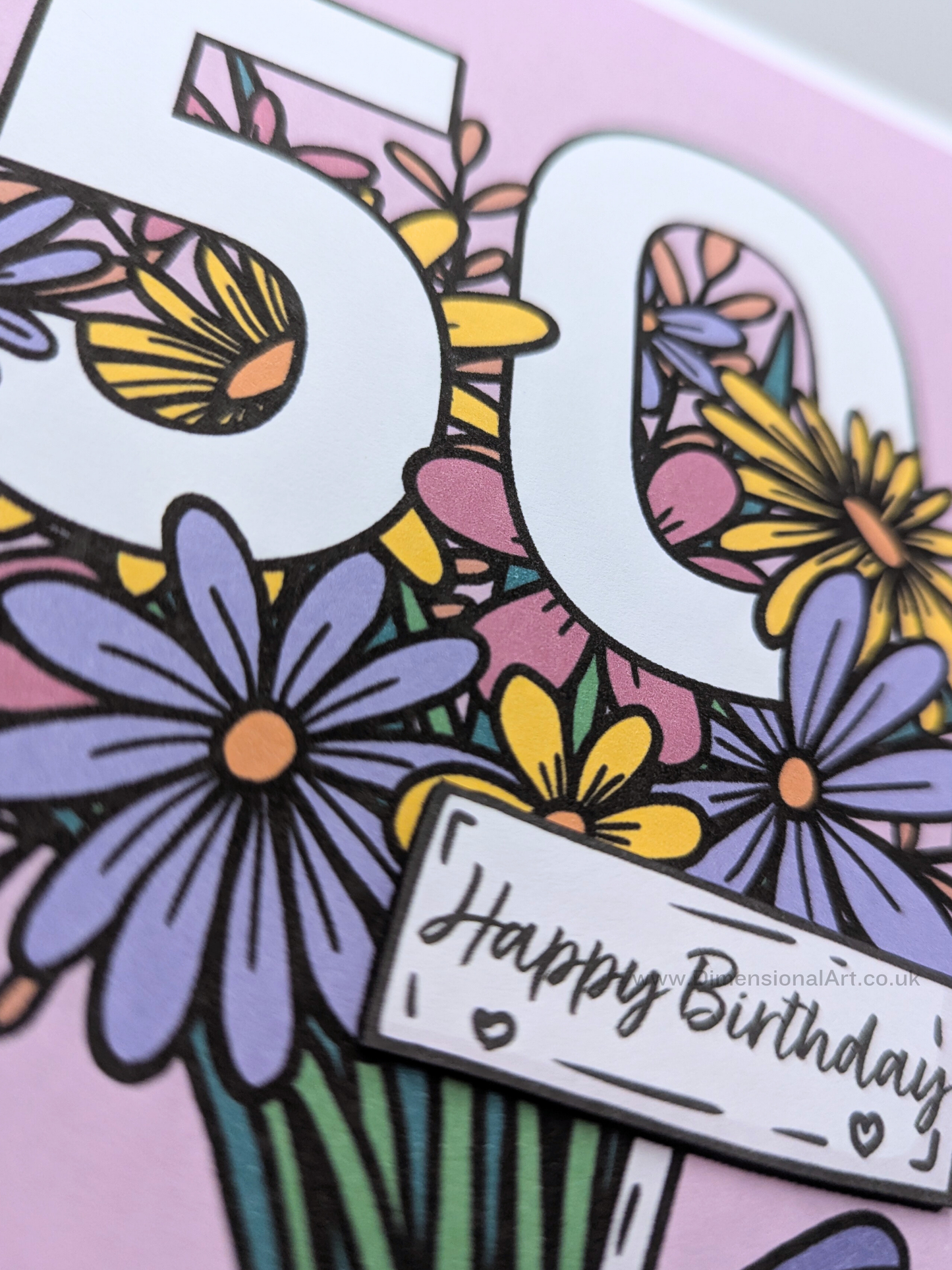 50 Birthday Card - Flowers