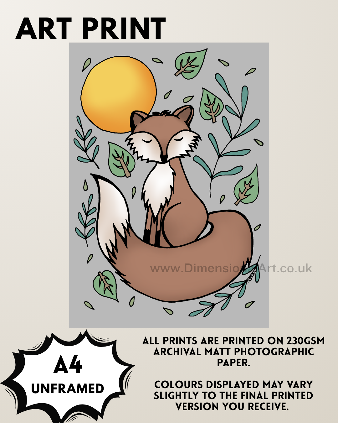 Fox A4 Print