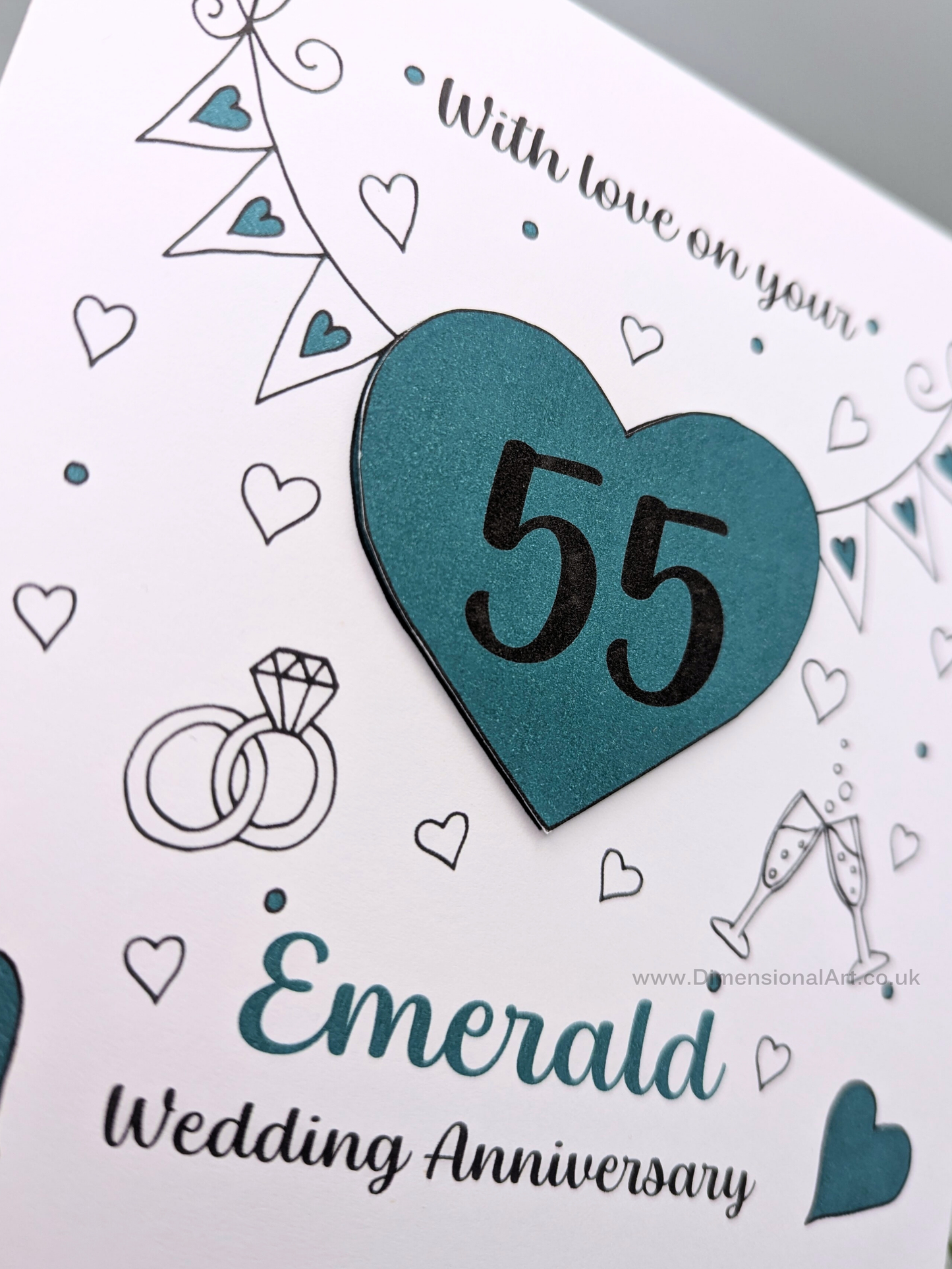 55th Emerald Heart Anniversary Card