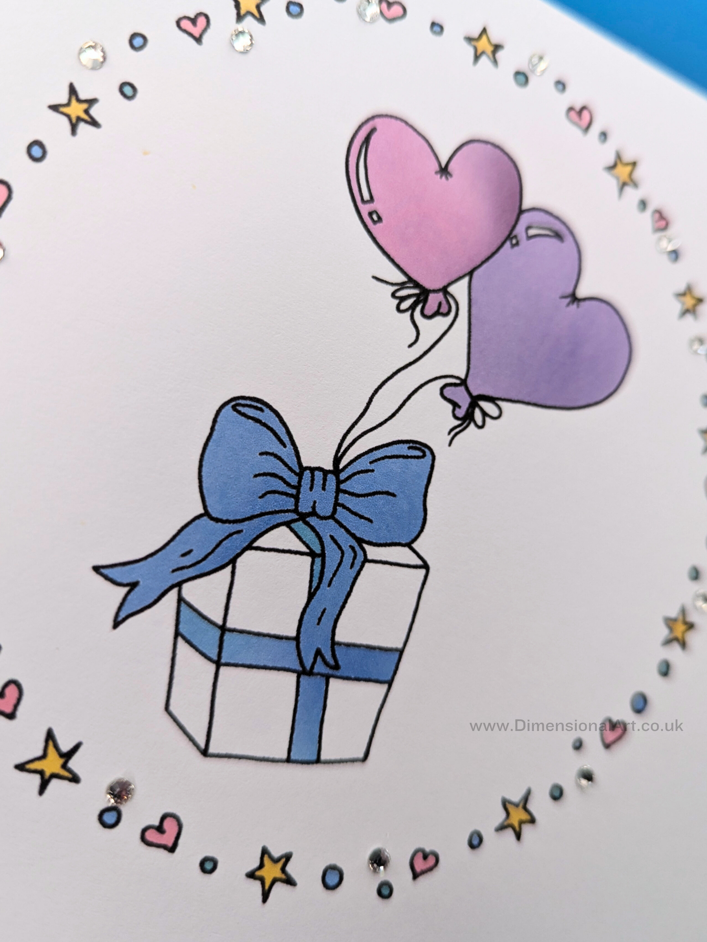 Heart Balloons Birthday Card