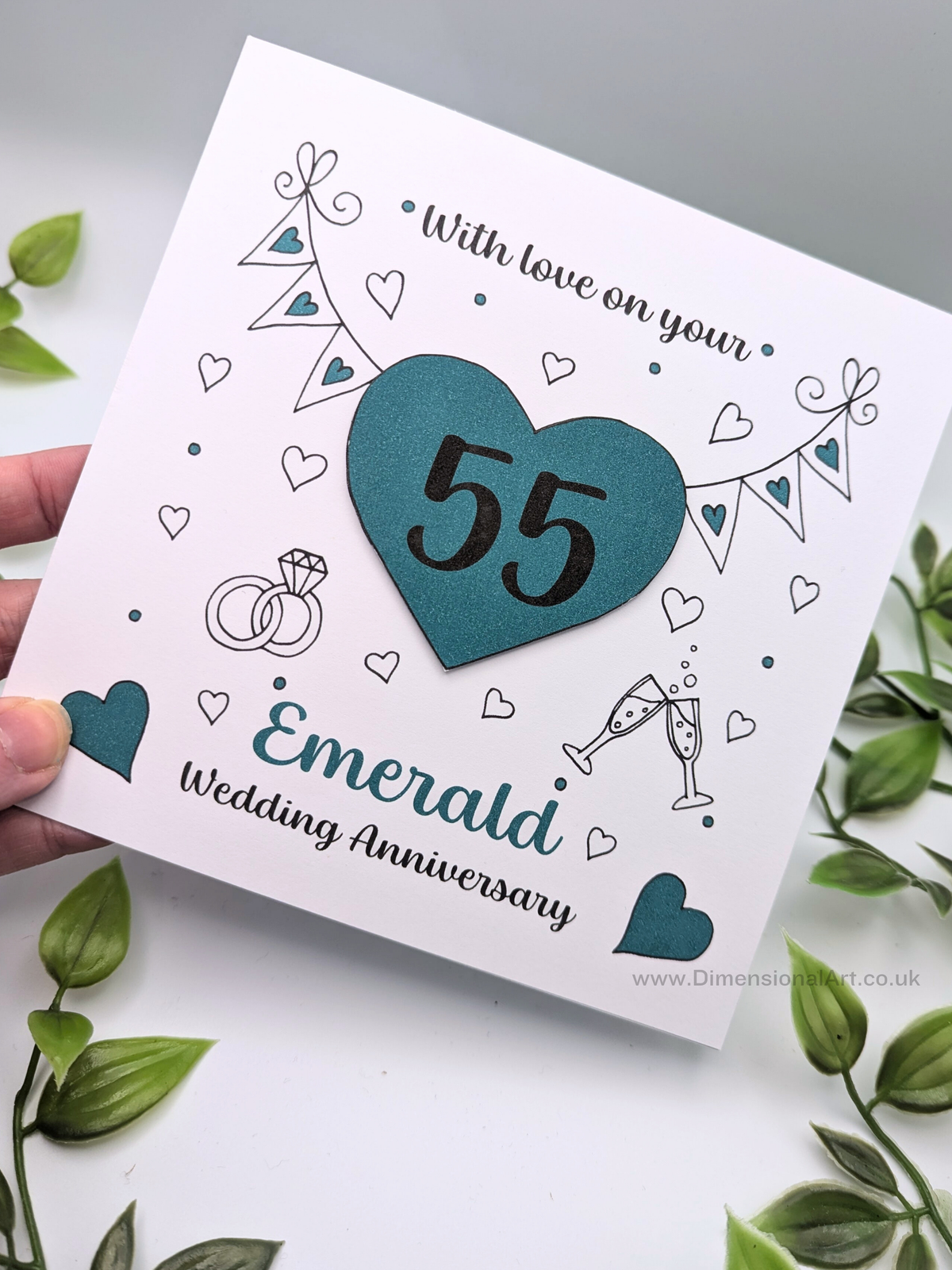 55th Emerald Heart Anniversary Card