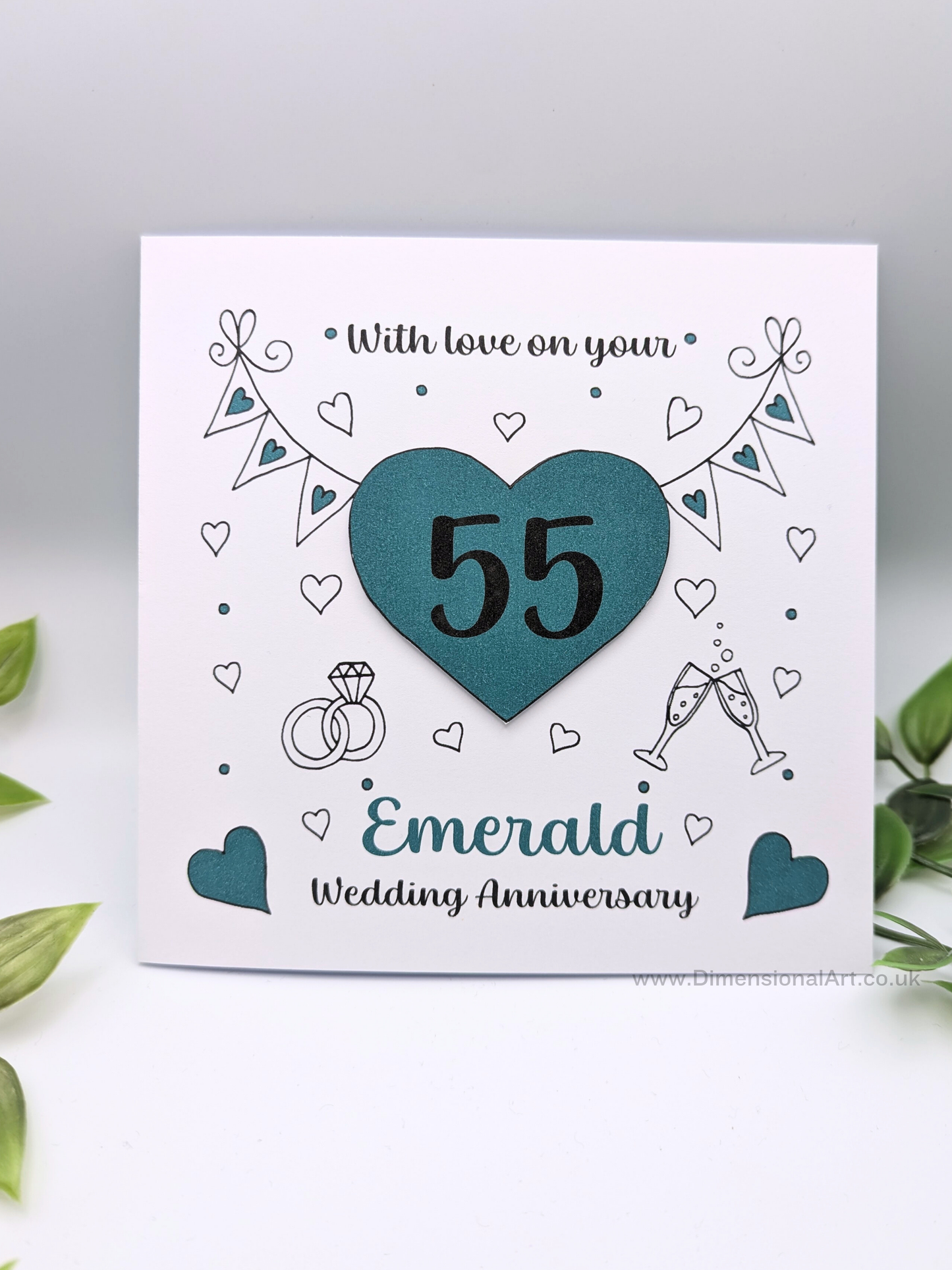 55th Emerald Heart Anniversary Card