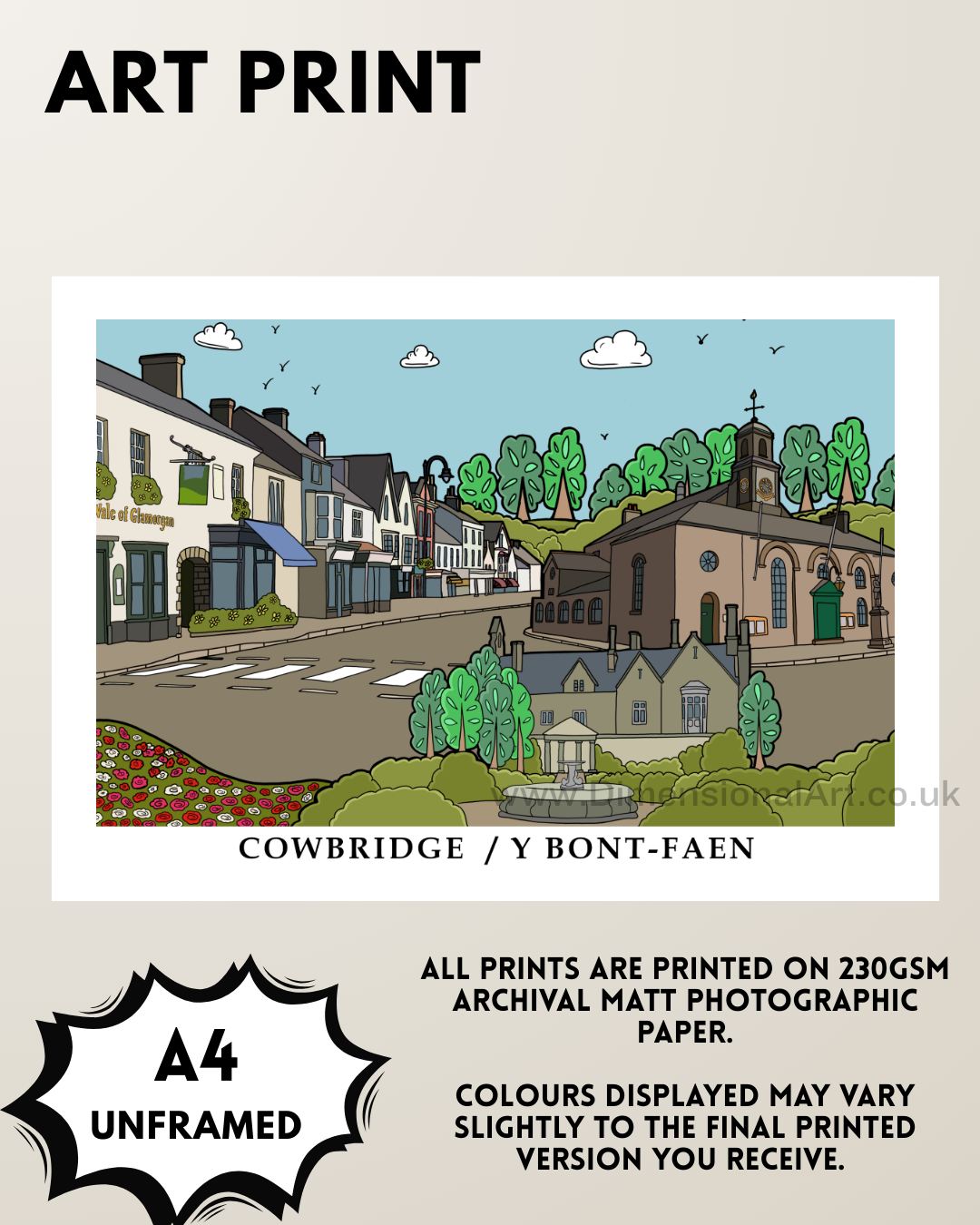 Cowbridge A4 Art Print