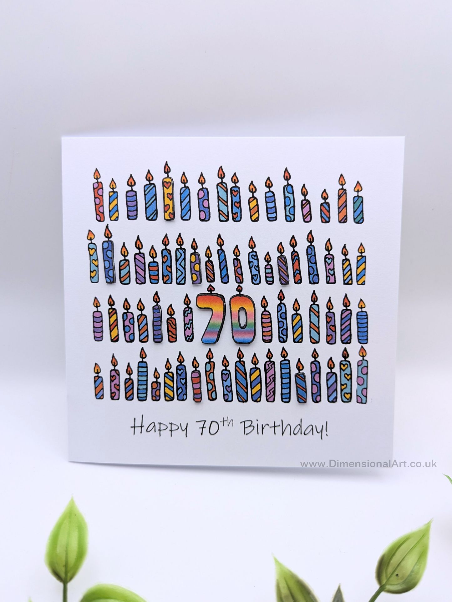 70th Candles Birthday Card 70th
