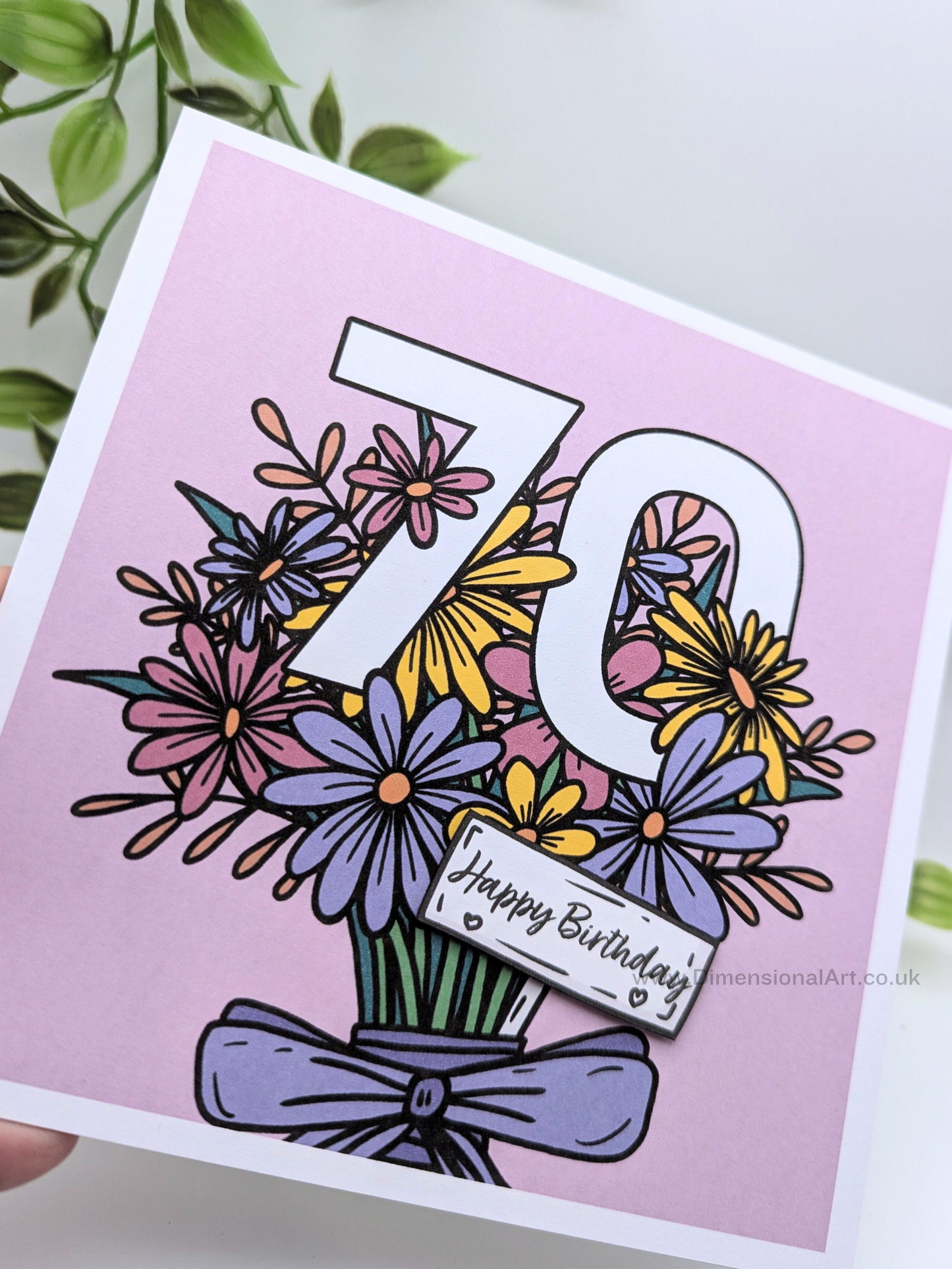 70 Birthday Card - Flowers