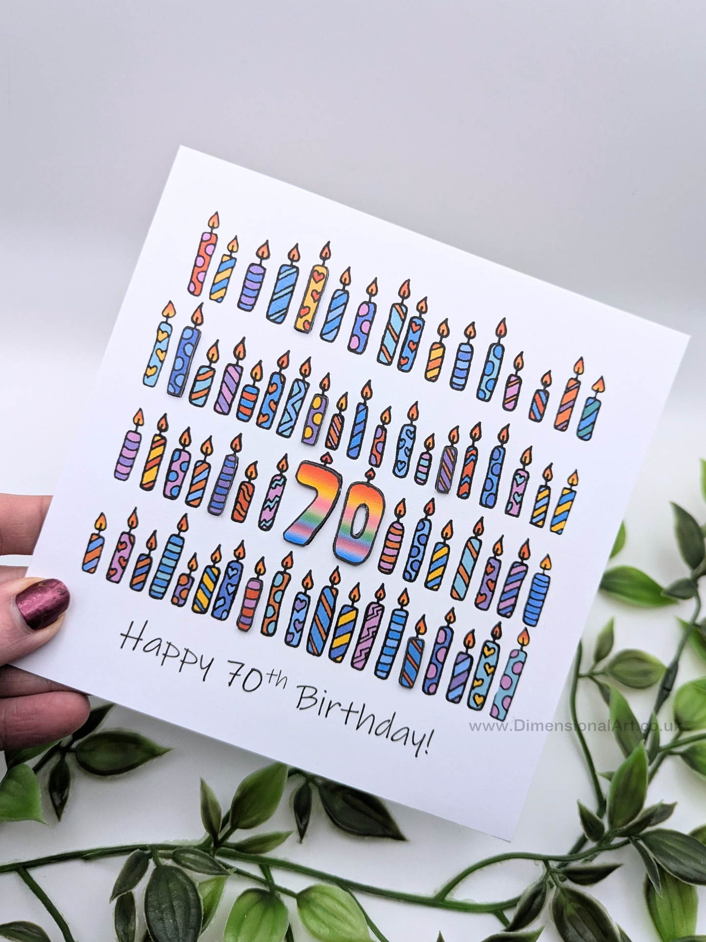 70th Candles Birthday Card 70th