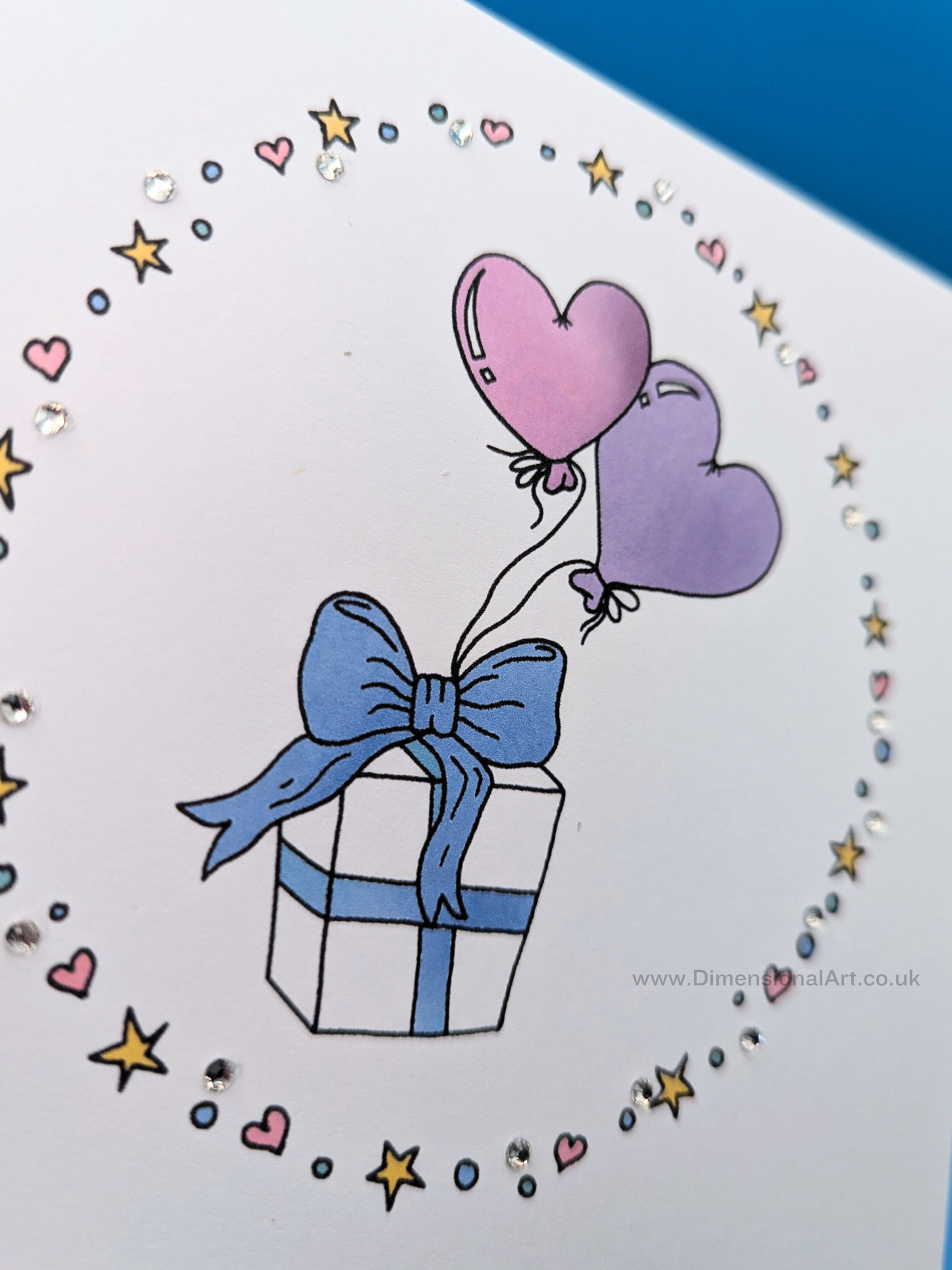 Heart Balloons Penblwydd Hapus (Birthday Card)