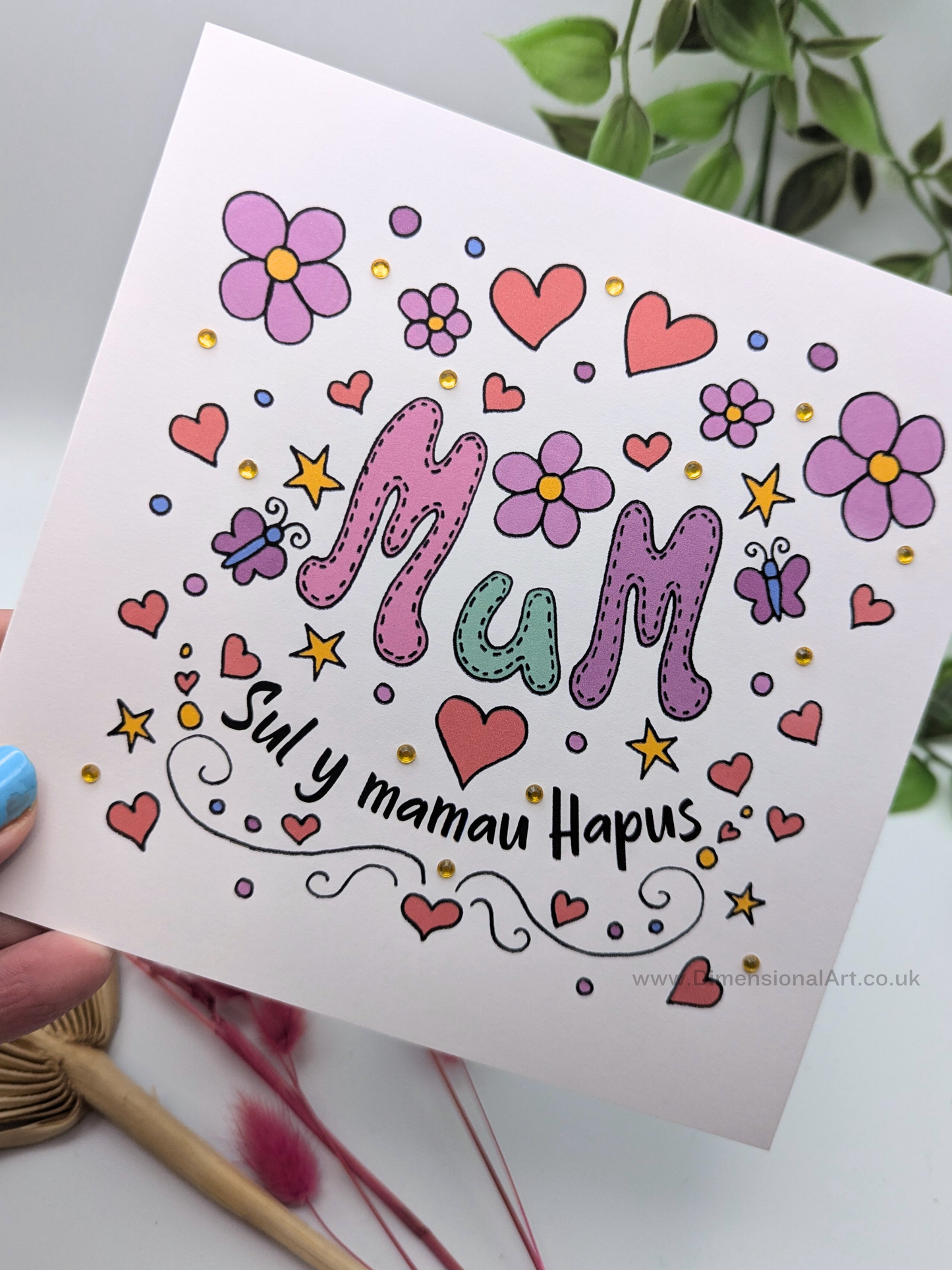 Mum - Sul y mamau Hapus - Welsh Mothers Day Card