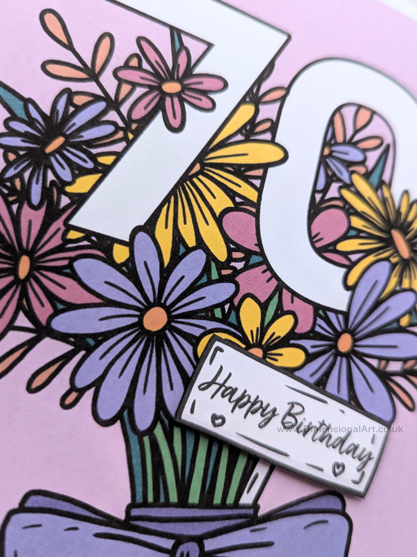 70 Birthday Card - Flowers