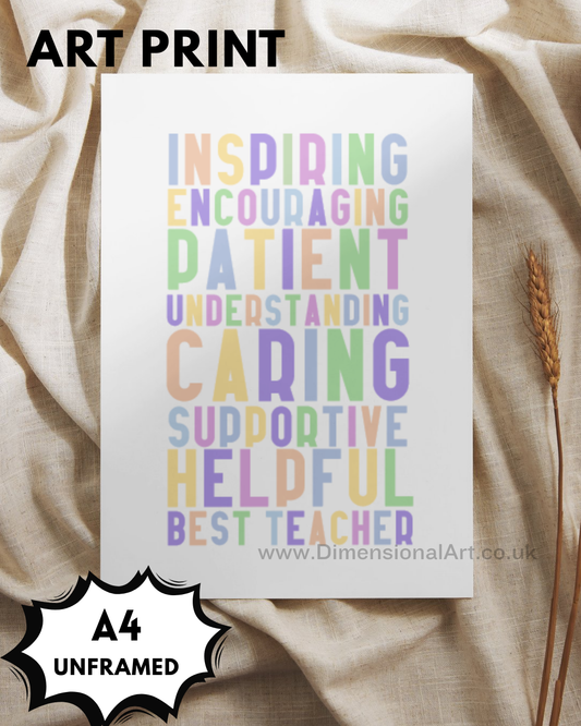 Best Teacher A4 Print