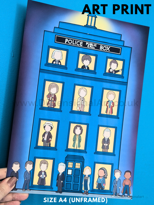 Doctor Who Doctors - The Time lords  A4 Print