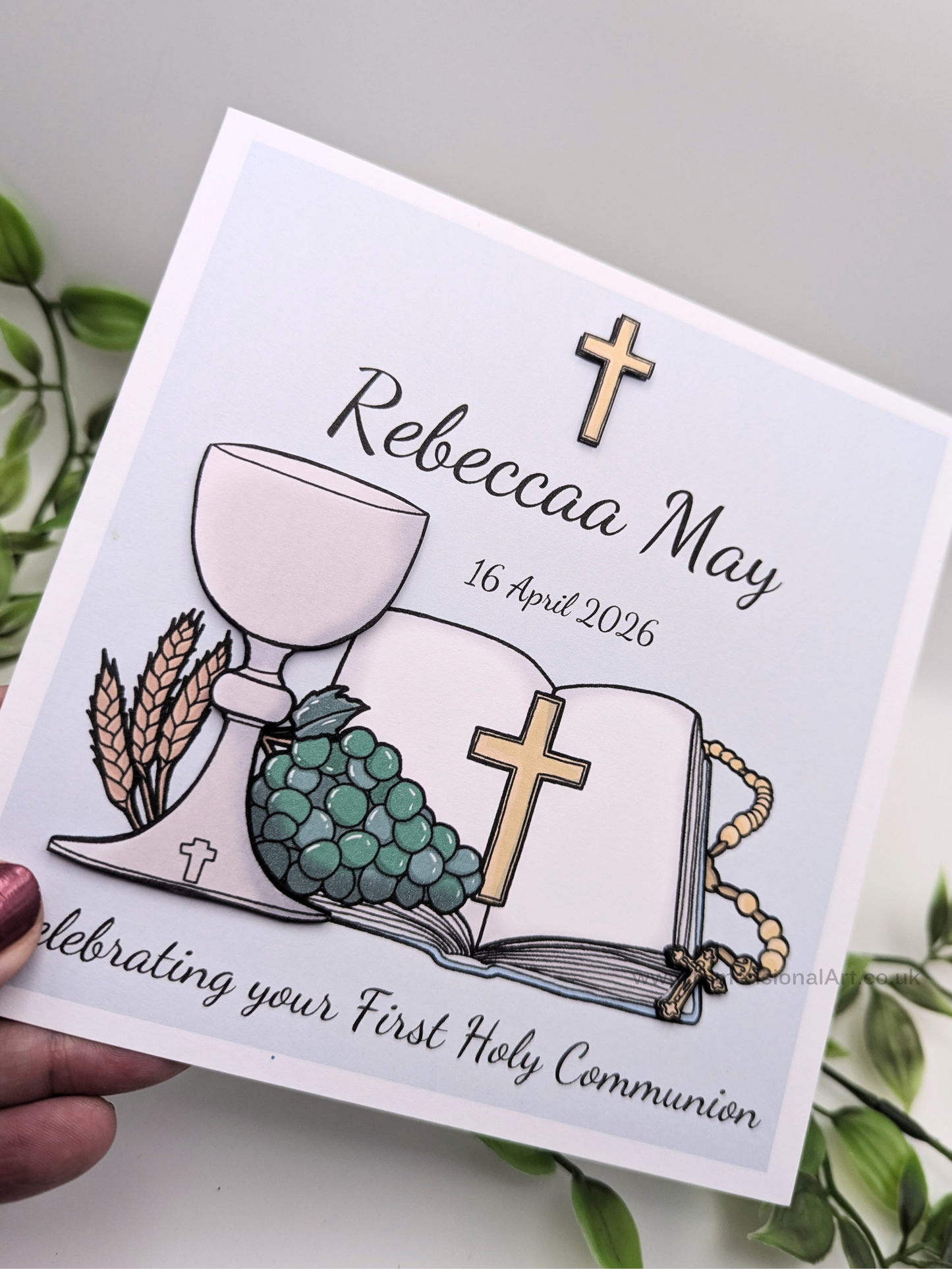 Personalised First Holy Communion Card -  Handmade