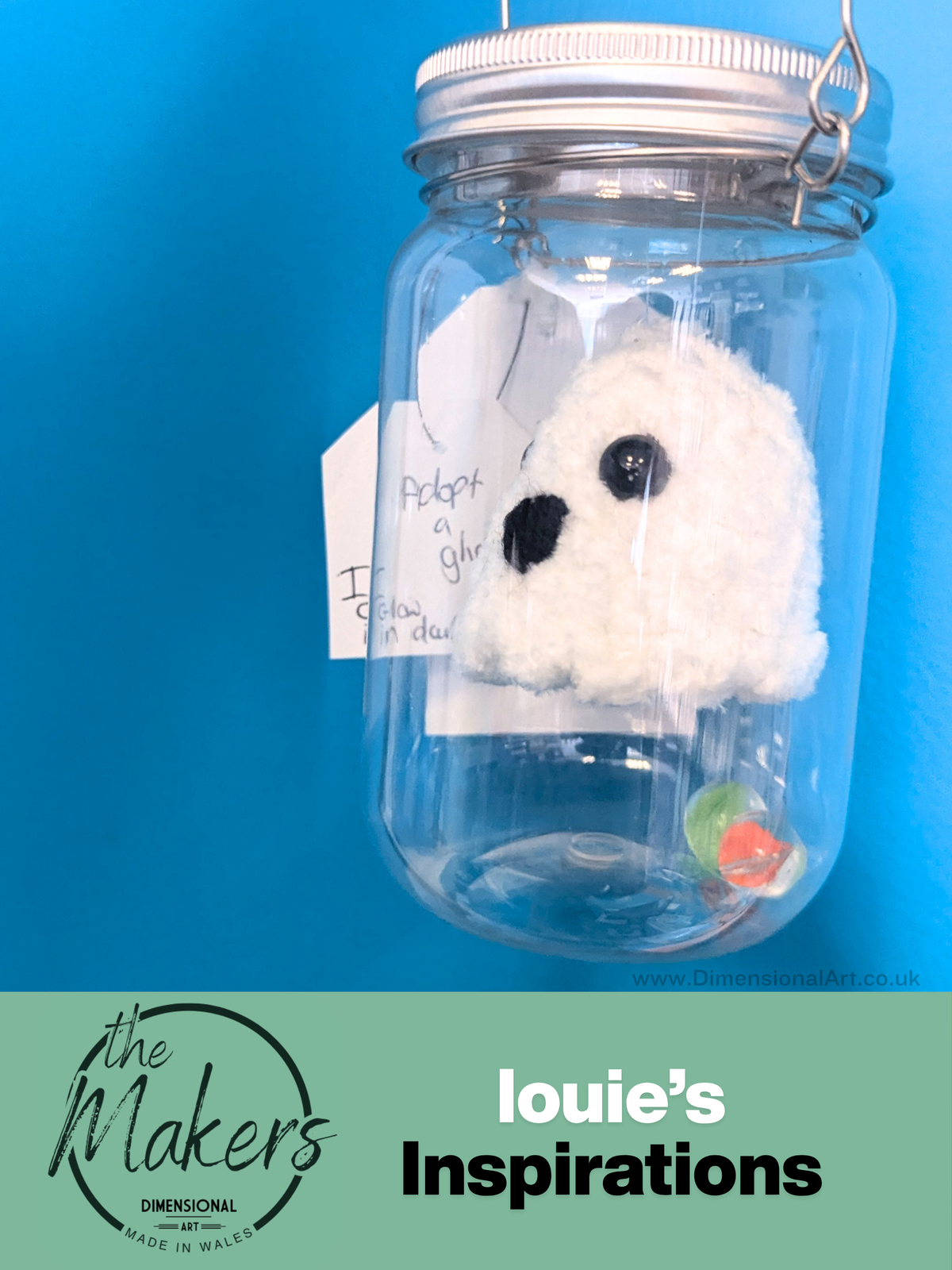 Adopt a Ghost  - MARBLE MCGEE- crocheted - Glow in the dark  - handmade