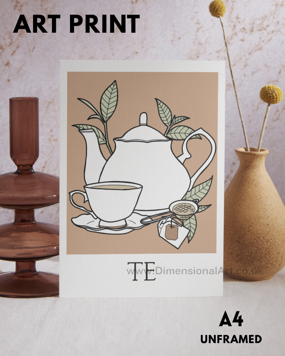 Te A4 Welsh Art Print - Tea