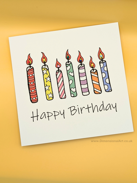Rainbow Candles Birthday Card