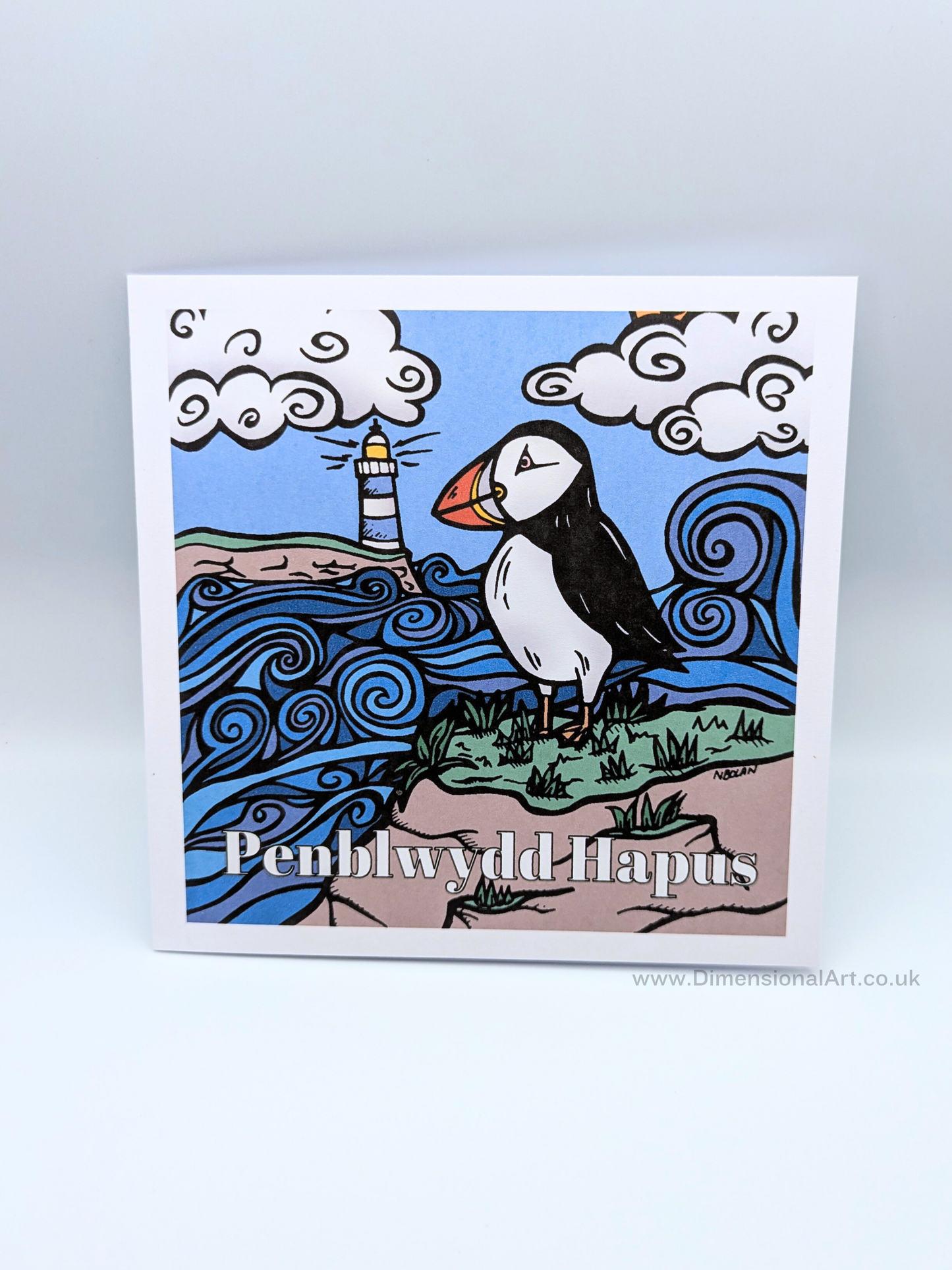 Puffin Penblwydd Hapus (Birthday Card)
