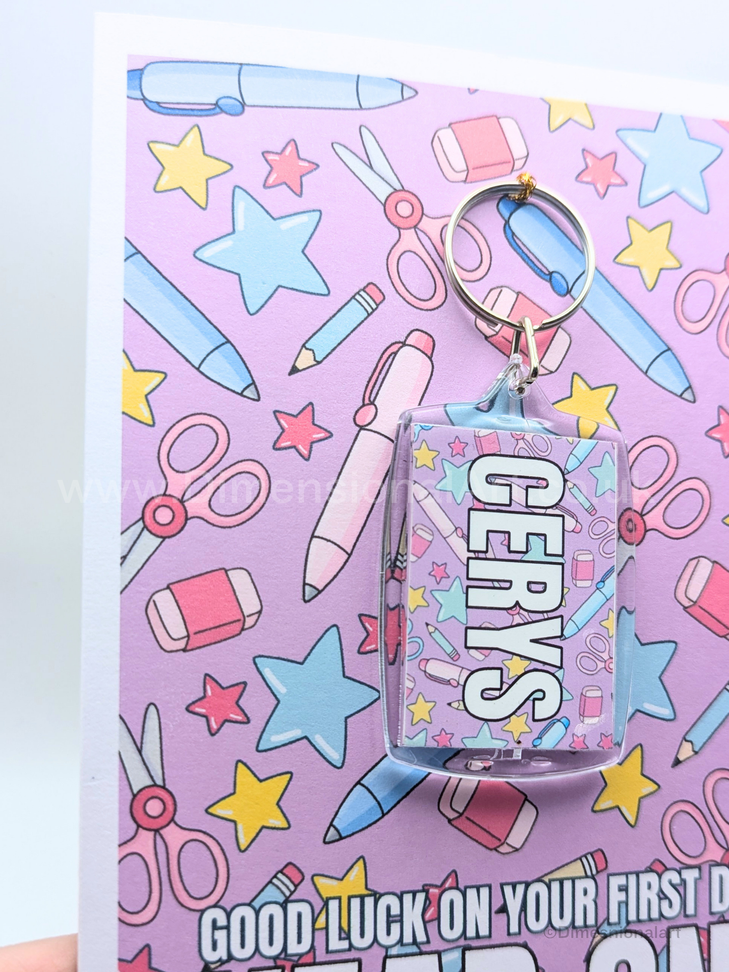Personalised First Day of School Keepsake Keyring - Back to school Card
