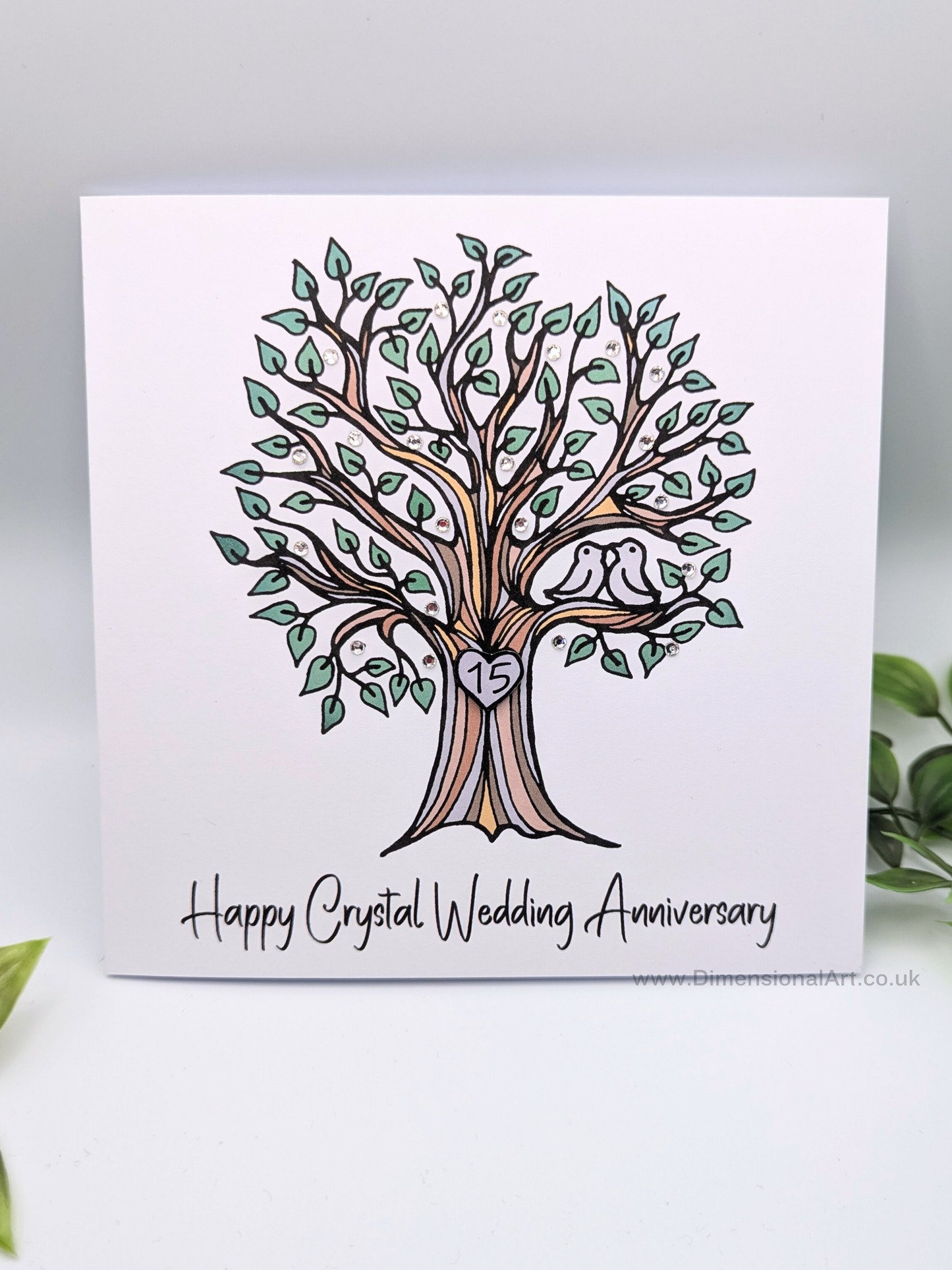15th Crystal Anniversary Card