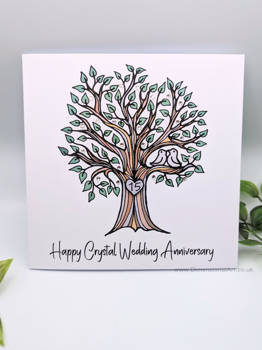 15th Crystal Anniversary Card