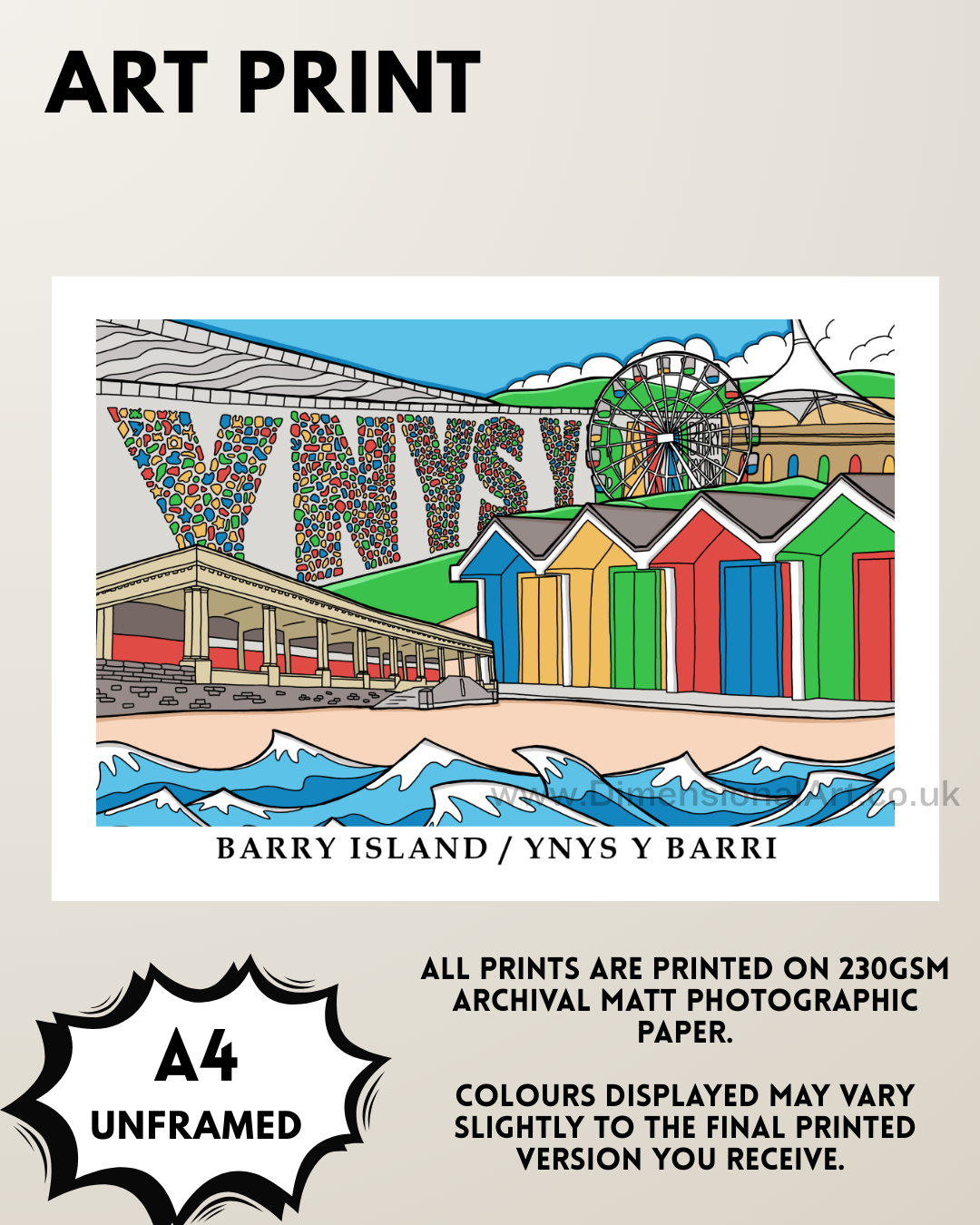 Barry Island A4 Art Print
