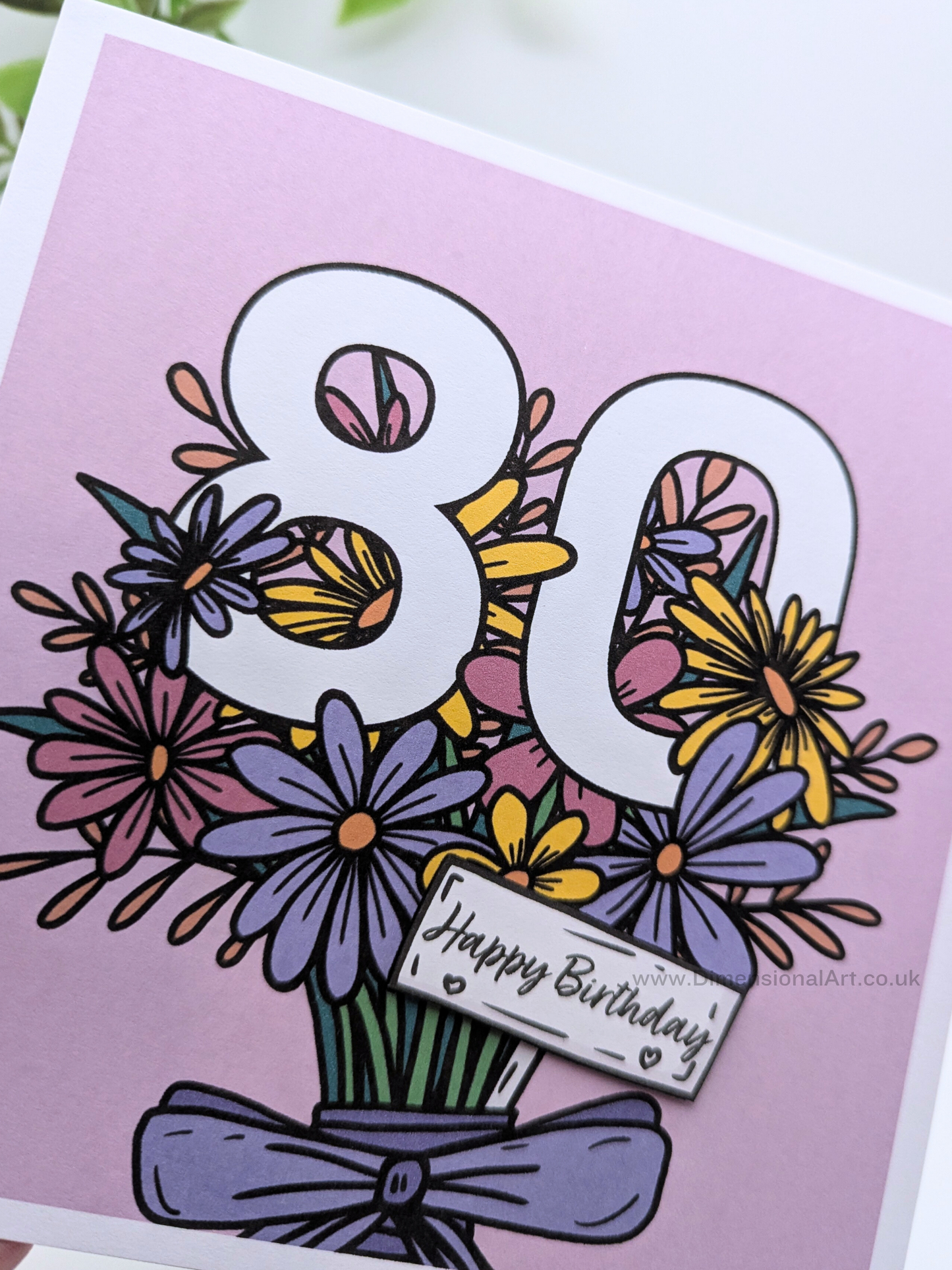 80 Birthday Card - Flowers