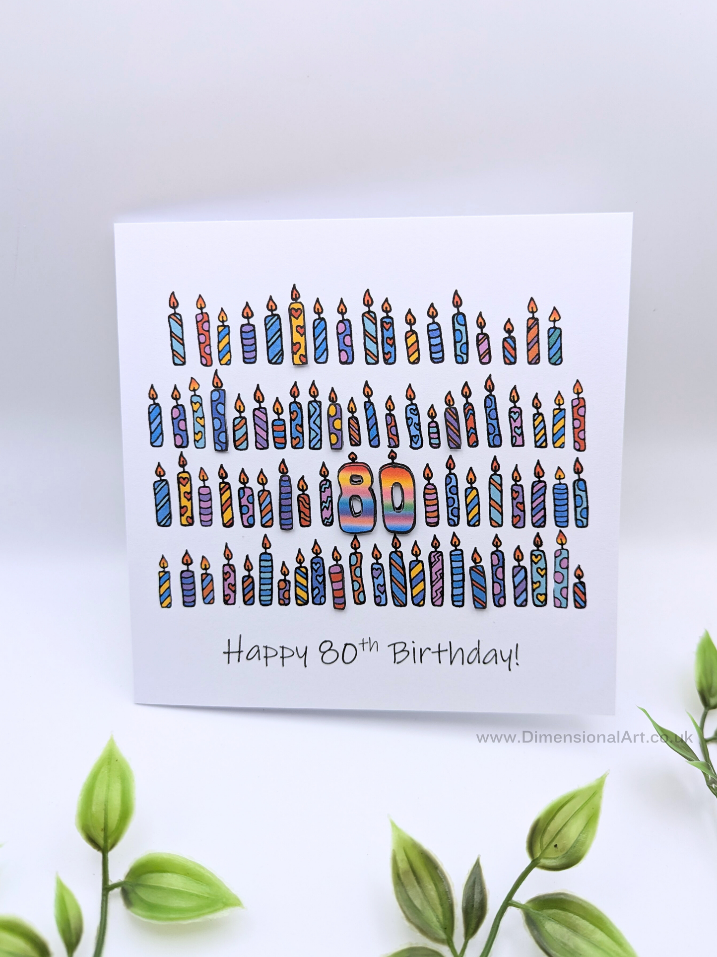 80th Candles Birthday Card