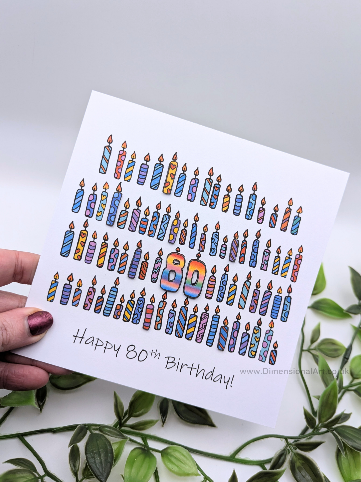 80th Candles Birthday Card