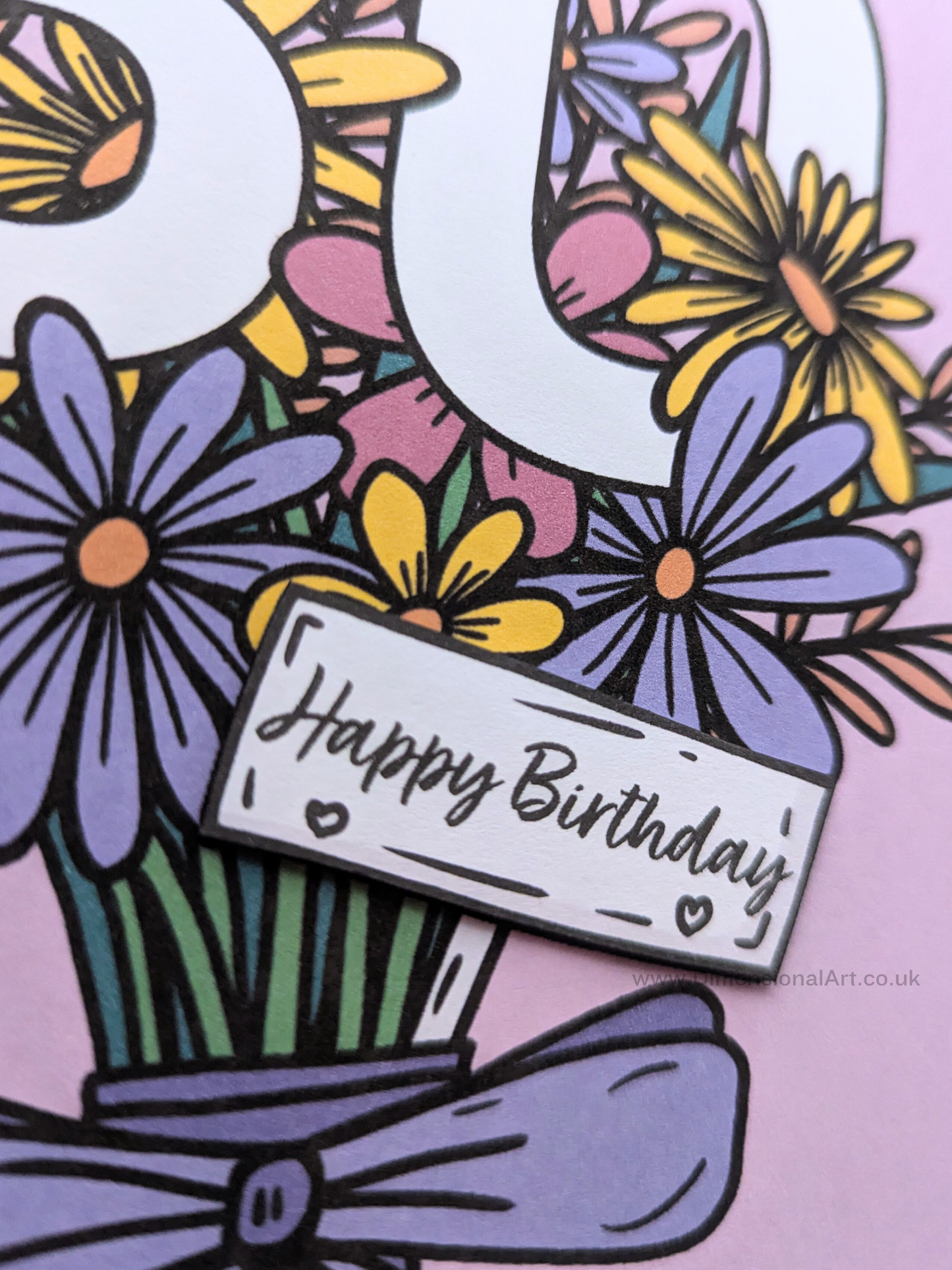80 Birthday Card - Flowers