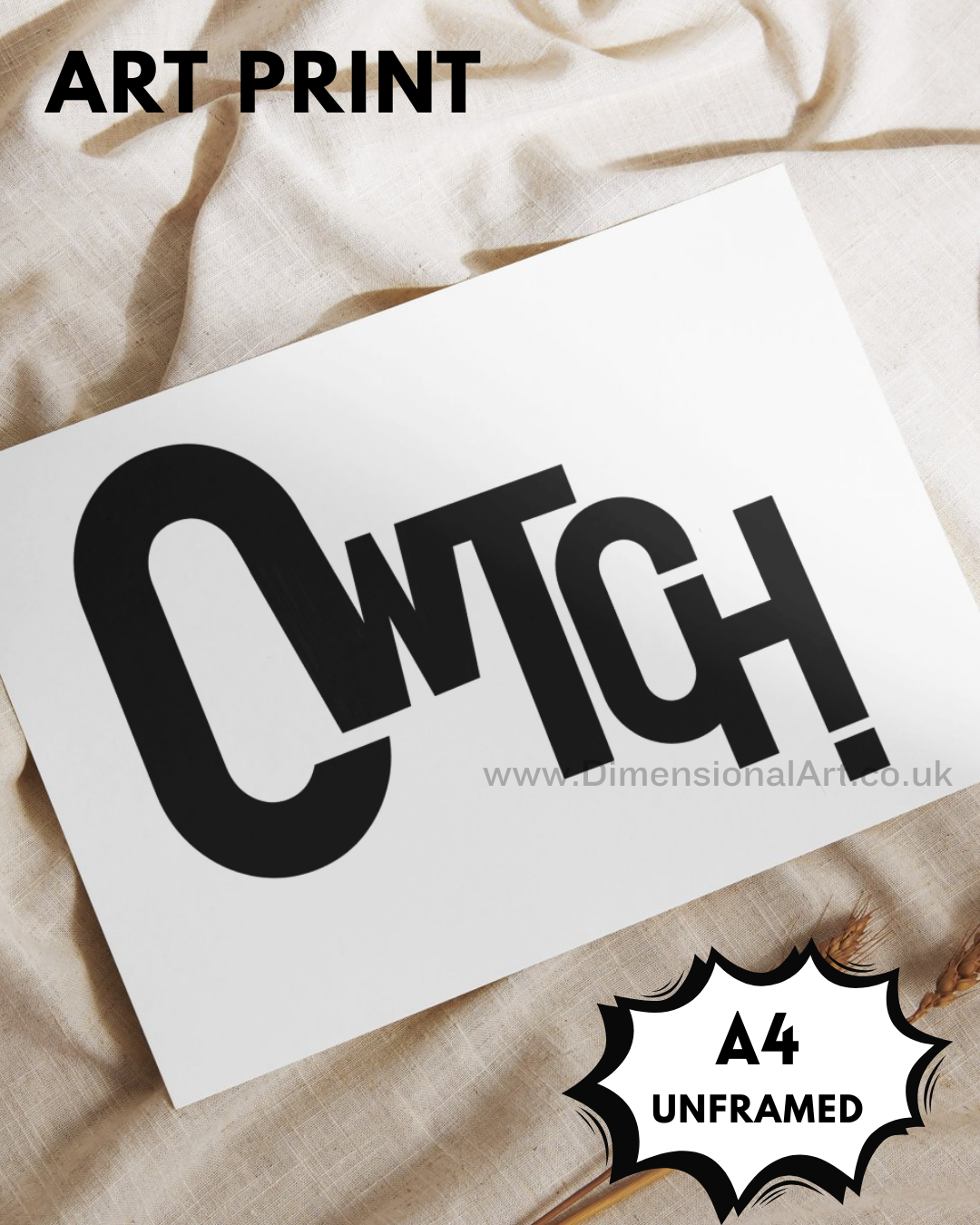 Cwtch (Hug) A4 Print - Welsh – Dimensional Art