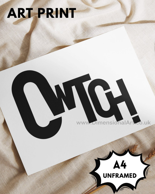 Cwtch (Hug) A4 Print - Welsh