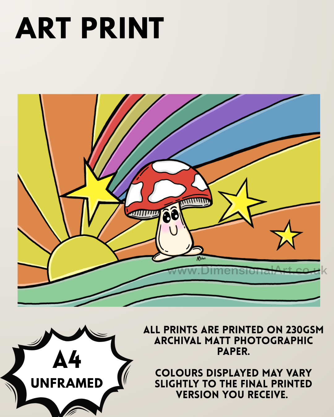 Mushroom A4 Print