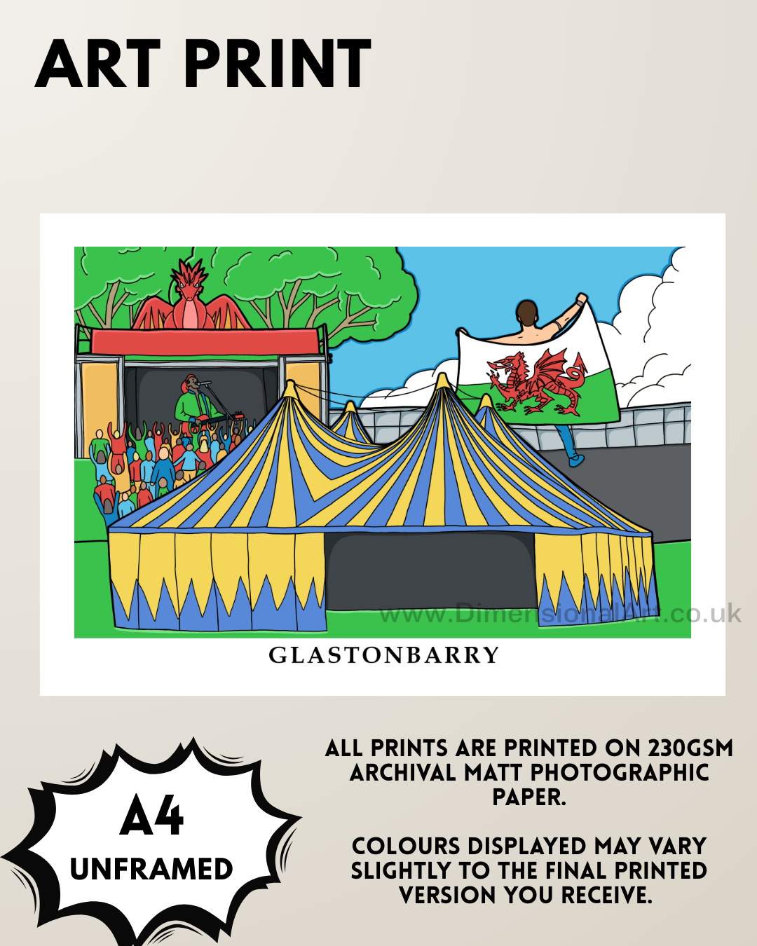 GlastonBarry A4 Art Print