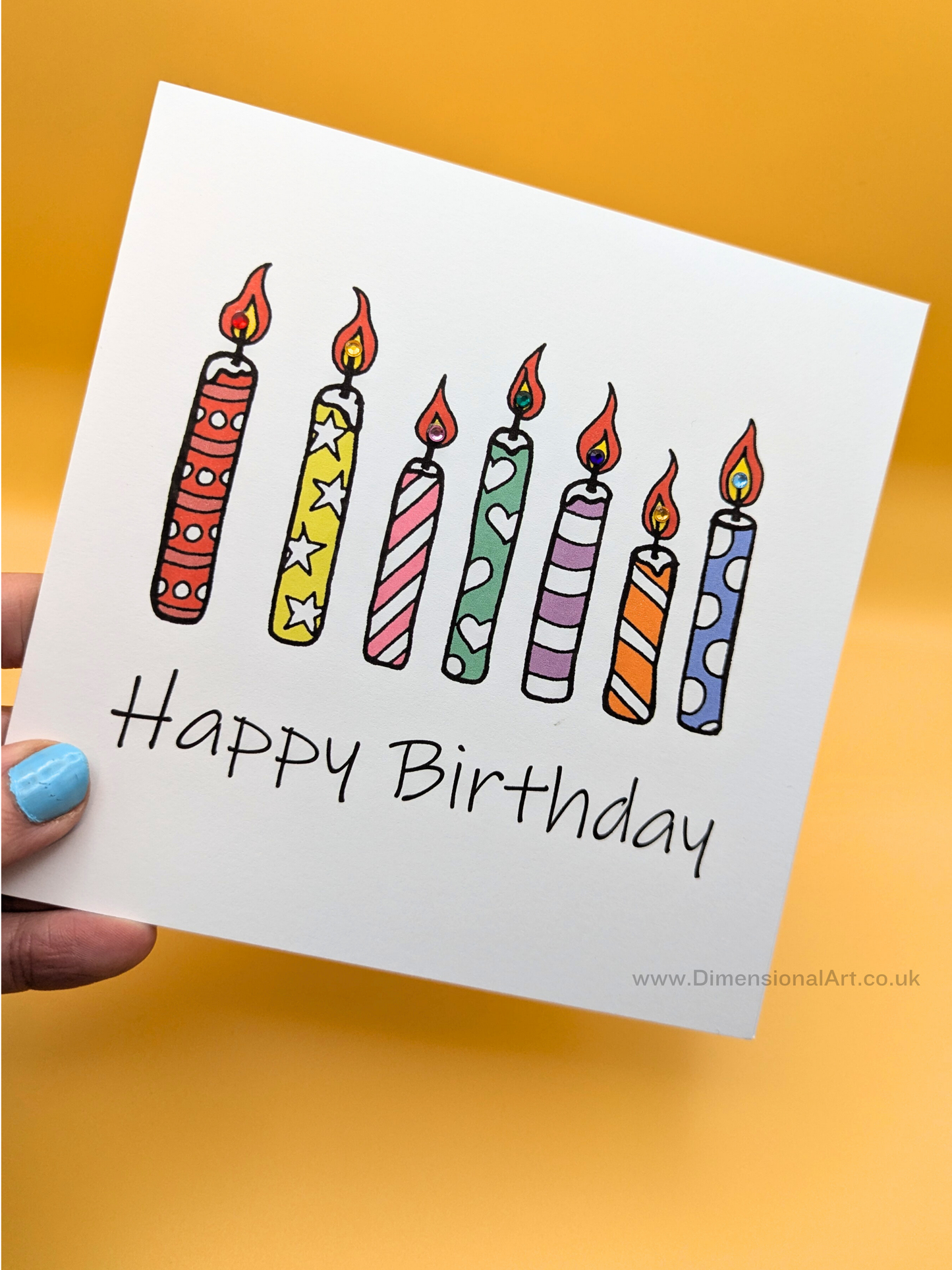 Rainbow Candles Birthday Card