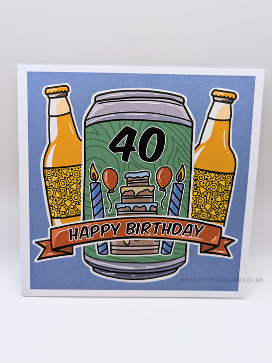 40 Birthday Card - Beer
