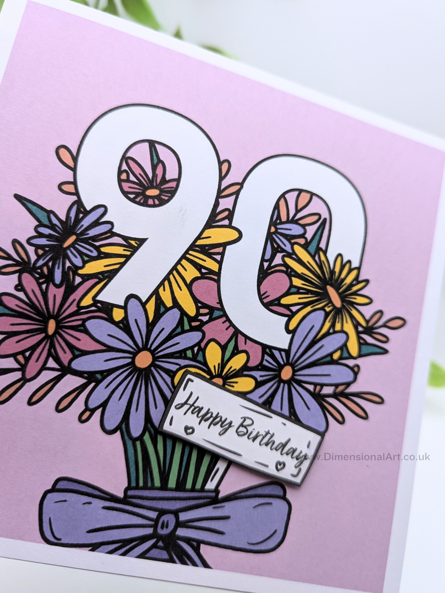 90 Birthday Card - Flowers