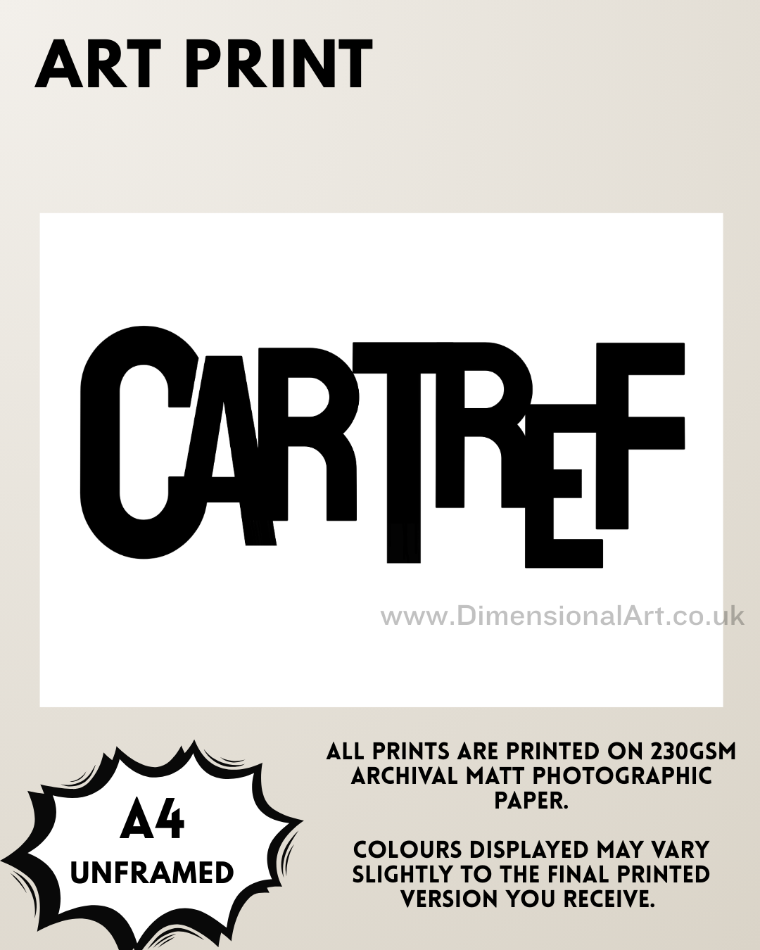 Cartref (Home) A4 Print - Welsh