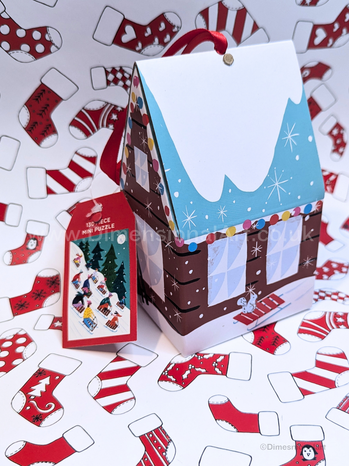 Winter Sledding 130 piece Puzzle Ornament (Jigsaw)