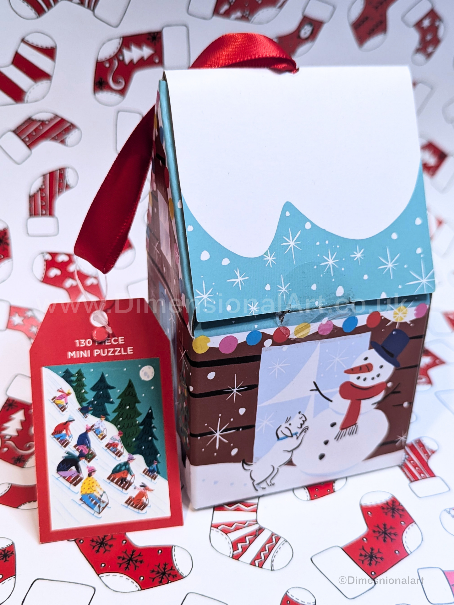 Winter Sledding 130 piece Puzzle Ornament (Jigsaw)