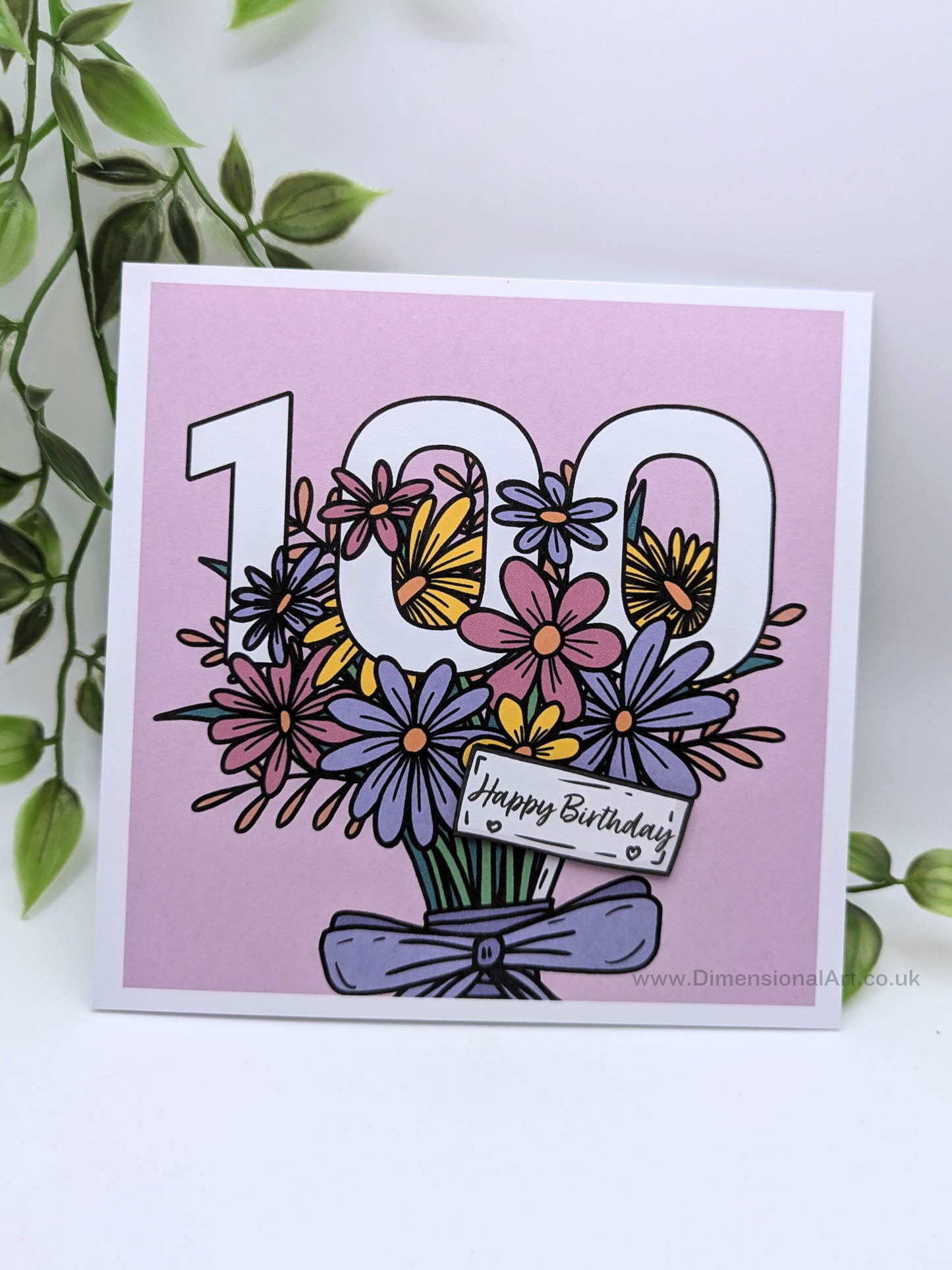 100 Birthday Card - Flowers