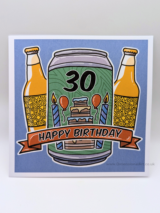 30 Birthday Card - Beer