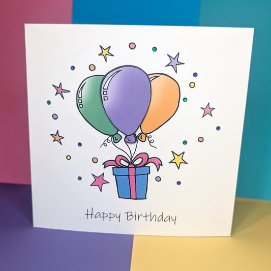 3rd Balloons Birthday Card