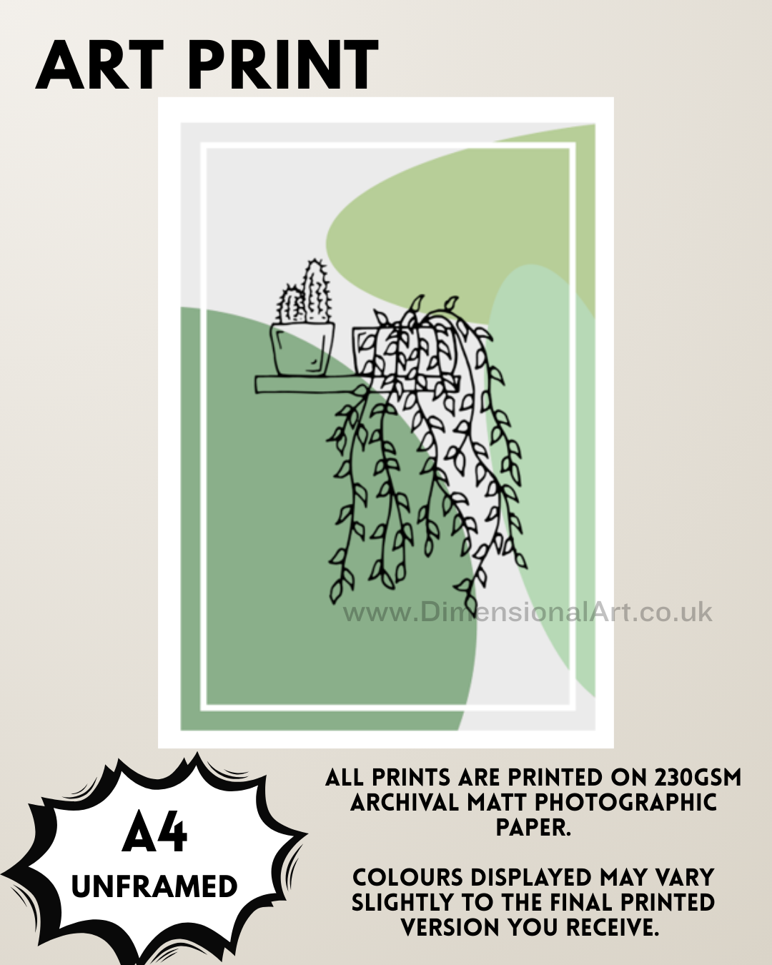 House Plant A4 Print