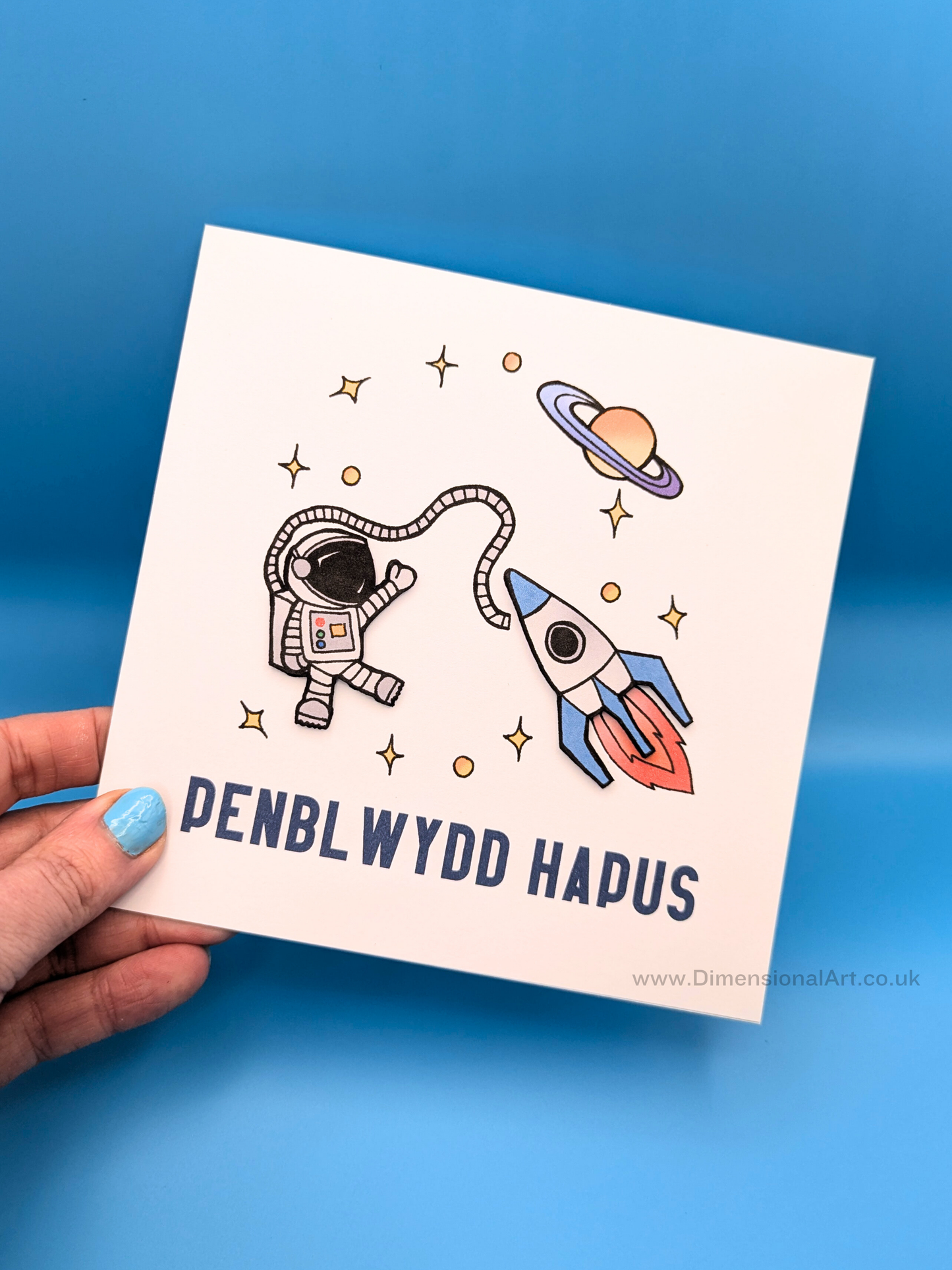 Space Penblwydd Hapus (Birthday Card)