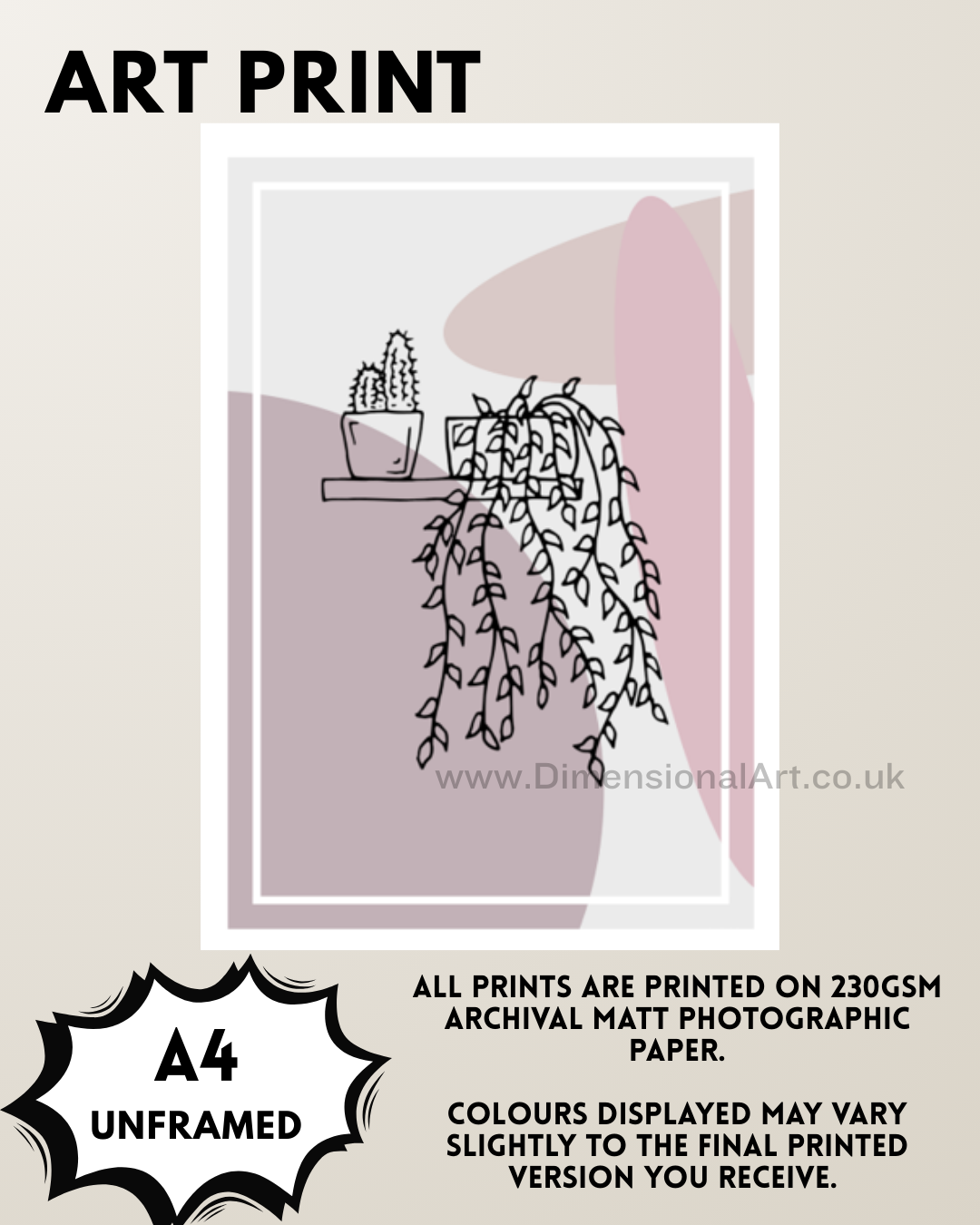 House Plant A4 Print