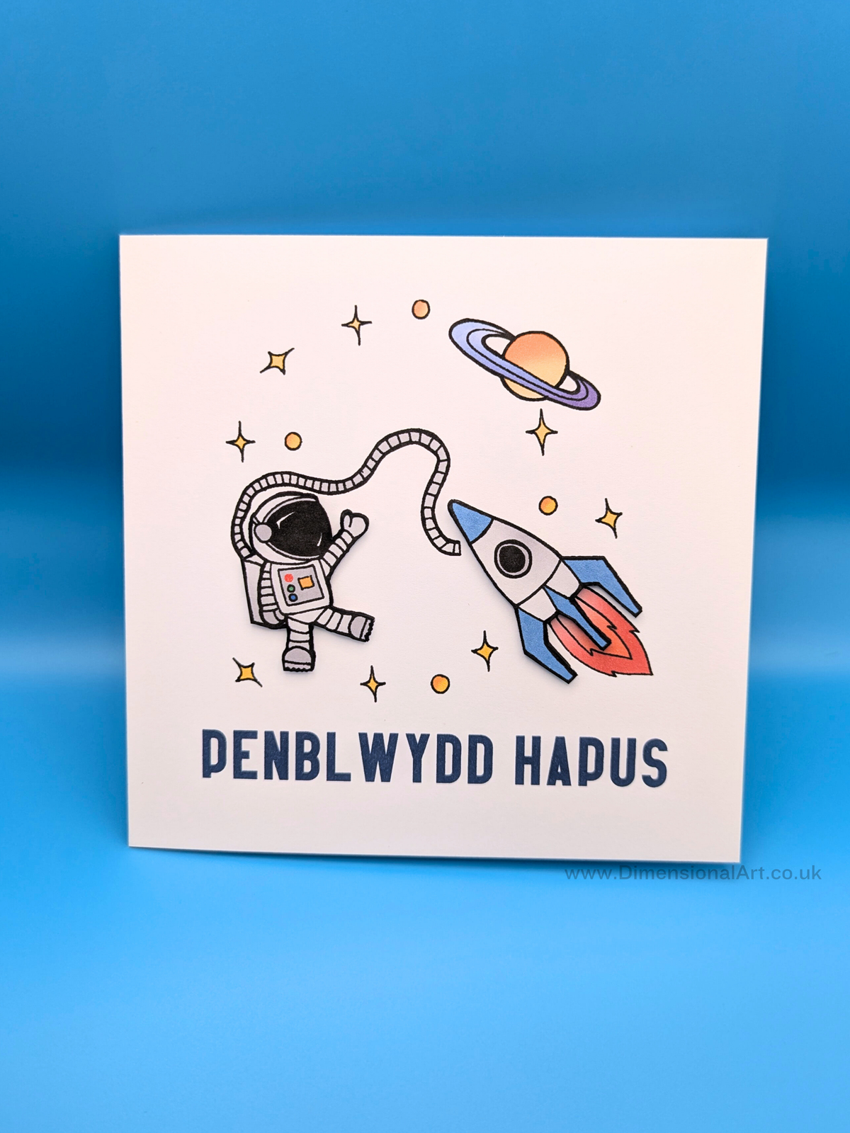 Space Penblwydd Hapus (Birthday Card)